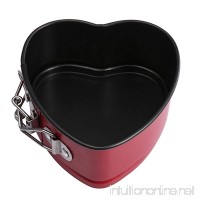 Mini Heart Springform Cake Pan Aolvo Non-stick Carbon Steel Cake Pan Cheesecake Pan for Instant Pot with Removable Waffle Bottom and Quick-Release Latch Red Coating(4 Inch) - B079HXSZQ6